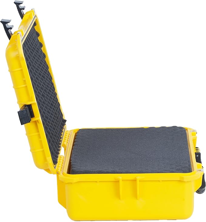 MEIJIA All Weather IP67 Waterproof Hard Camera Case,Hard Protective Case,Hard Case with Customizable Foam,Fit Use of Drones,Camera,Equipments,Pistols(Yellow,19.78x15.77x7.41inches) - Image 4