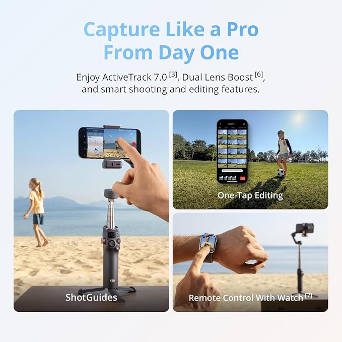 DJI Osmo Mobile 8 Tracking Fill Light Combo | Gimbal Stabilizer for Phone, AI Native Tracking with Audio & Lighting - Image 8