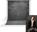 UrcTepics 8x16ft Dark Grey Abstract Textured Backdrop. Personal Headshot, Family Portrait, Studio Black Vintage Fabric Background. by UrcTepics