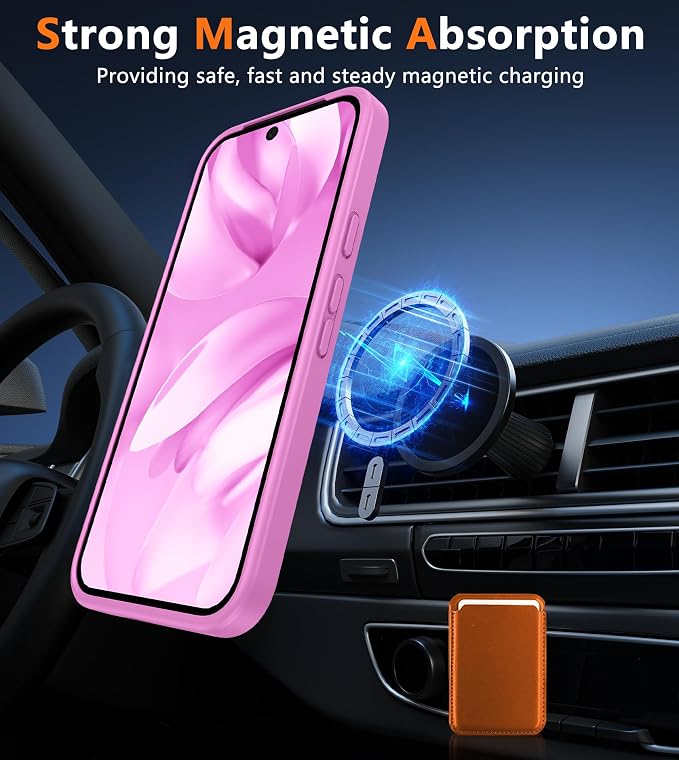 FNTCASE for Google Pixel 9a Case, Fit for Magsafe, Translucent Matte Back | Magnetic Phone Cases, 14FT Military Grade Drop Protection, Protective Cover, Shockproof Bumper, Pink - Image 4