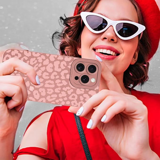 Cute Pink Cheetah Print Phone Case for iPhone 16 Pro Max 6.9" | Aesthetic Leopard Pattern Design Cover Full Camera Lens Protective Shockproof Soft Slim TPU Funda for Women Girls - Image 8