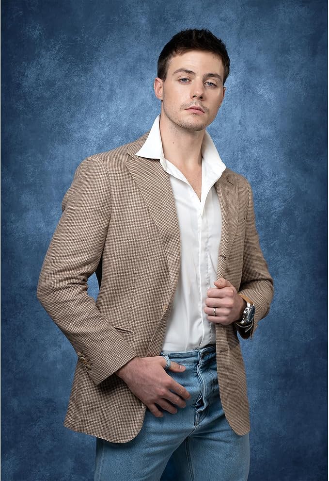 UrcTepics 6x8ft Dark Blue Abstract Fabric Backdrop. School Headshot, Senior Portrait, Yearbook Background. Professional Studio Photography. - Image 2
