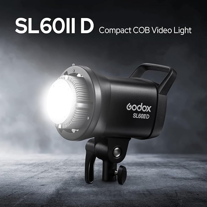 Godox SL60 SL60IID 70W LED Video Light, Cob Video Light Bowens Mount LED Studio Light, Support APP Control, CRI96+ TLCI97+, Daylight 5600K, 18600Lux@1m, Built-in 8 FX Effects, Dimmable Brightness - Image 2