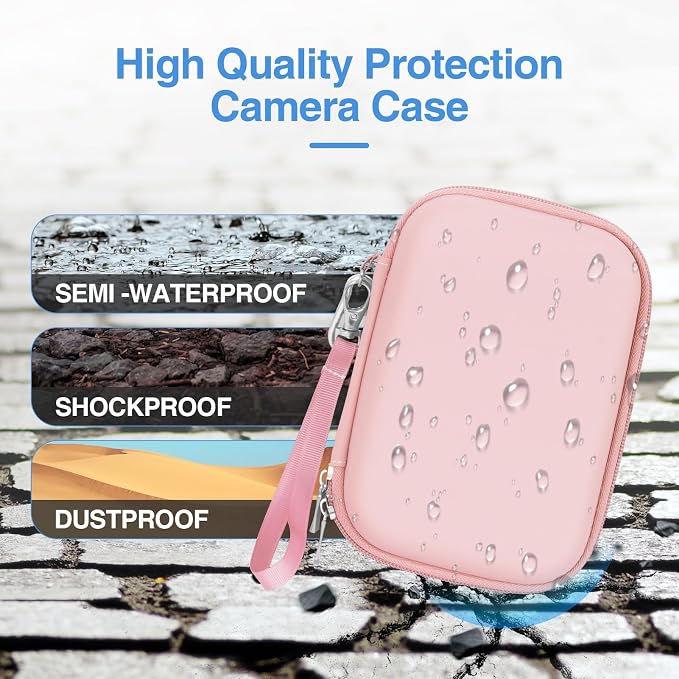 EMART Pink Digital Camera Case Small Camera Bag Fit Camera Size<6"x4"x0.9" | Camp Snap Camera Case with Anti-Shock Bubble for KODAK PIXPRO FZ55/CAMKORY/Lecran, Perfect for Travel, Daily Use (Case Only) - Image 5