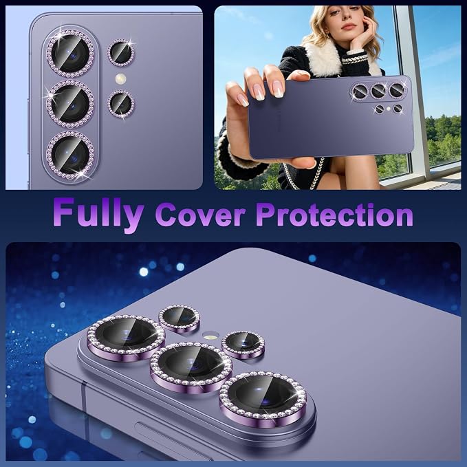 Meshine for Samsung Galaxy S26 Ultra Camera Lens Protector,Scratch Proof,Strong Adsorption,9H Hardness with Metal Ring Camera Cover,Ultra Thin Case Friendly, Accessories Lens Protector,Shiny Purple - Image 8