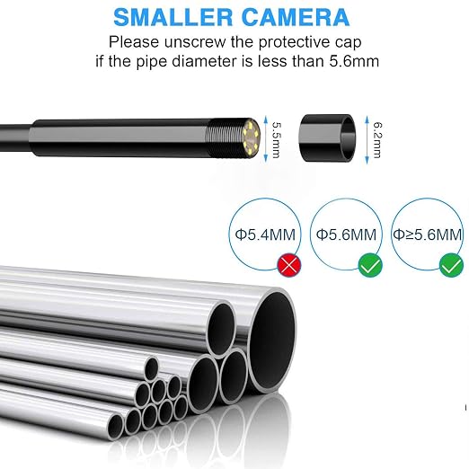 5.5mm Endoscope,1080P HD Borescope Inspection Camera with Light | Snake Camera for iPhone & Android, 5FT Flexible Cable, IP67 Waterproof, for Automotive HVAC Mechanic, Tools for Men - Image 2