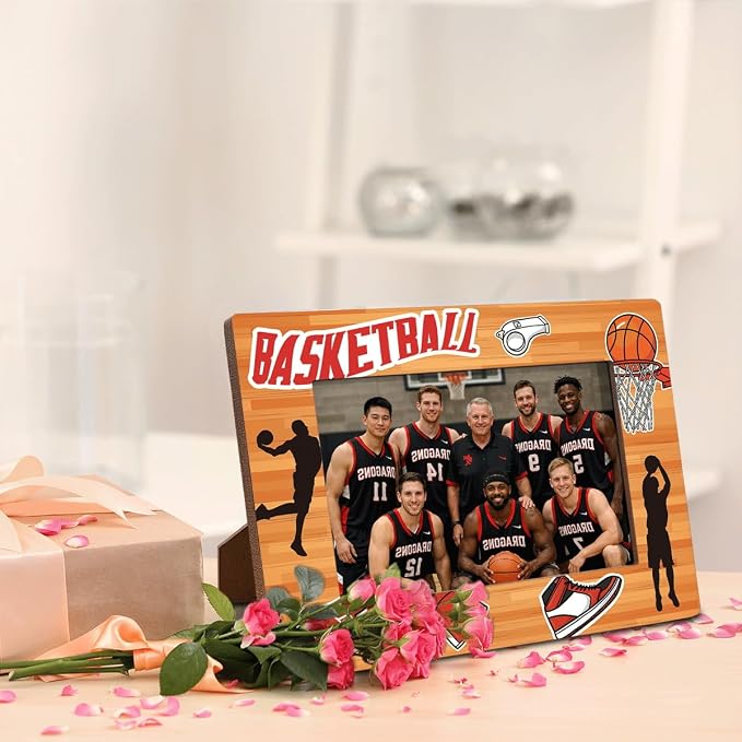 Basketball Picture Frame, Sports Themed Photo Frame for 4x6 Inches Photos, Tabletop Display Frames for Players and Coaches, Gift to Basketball Enthusiasts, Home Office Decor - Image 4