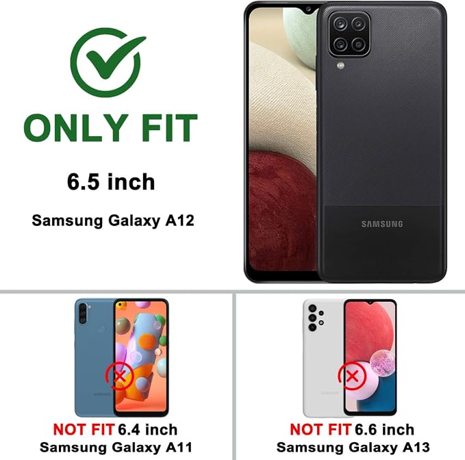 Gritup for Galaxy A12 Phone Case Military-Grade Shockproof with Kickstand | with 2 PCS Screen Protector, Slide Camera Cover, Heavy Duty Outdoor Protection Full Body Funda para Galaxy A 12 Cover-Blue - Image 3