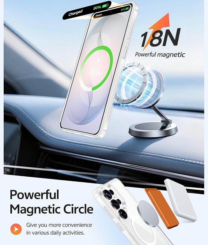 FNTCASE for Samsung Galaxy S26 Ultra Case Clear, Fit for Magsafe | Screen Protector, Anti Yellowing Magnetic Back, 14FT Military Grade Drop Protection, Shockproof Protective Phone Cover - Image 3