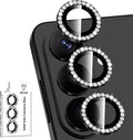 for Samsung Galaxy S26 Camera Lens Protector, Individual Metal Ring Tempered Glass Lens Cover, [Strong Adsorption] Scratch Resistant Ultra-Thin HD Clear Lens Cover, 1 Set-Black Diamond by Btscase