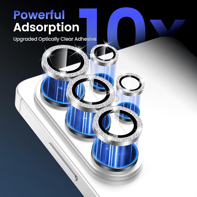 Tensea Compatible with Samsung Galaxy S26 Ultra Camera Lens Protector | 9H Tempered Glass Camera Cover Screen Protector Metal Individual Ring [Installation Tray][Case Friendly] - Image 4