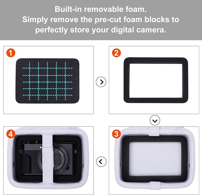 Camera Case Bag Compatible with Canon PowerShot G7 X Mark III, Mark II, SX740 HS, Sony ZV-1, KODAK PIXPRO WPZ2 Digital 4K Vlogging Camera, Point and Shoot 4K Video Camera Bag, White (Case Only) - Image 4
