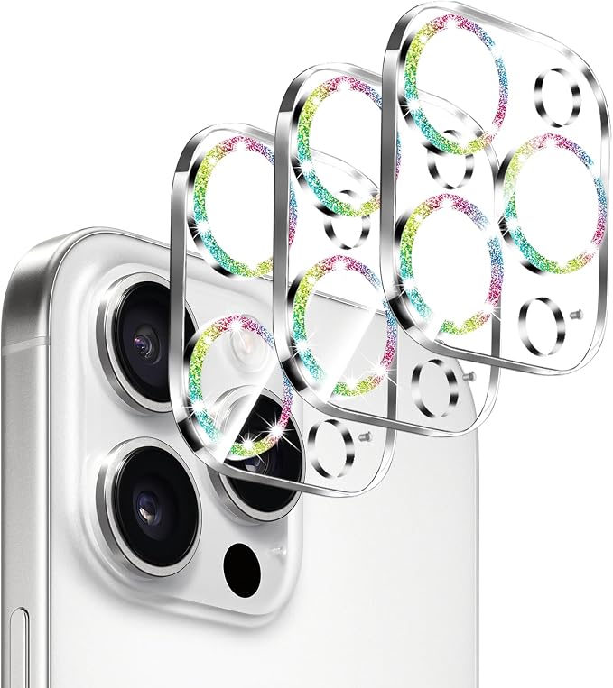 Dengduoduo 3 Pack Camera Lens Protector for iPhone 16 Pro 6.3 inch and 16 Pro Max 6.9 inch, Tempered Glass, Ultra HD, 9H Hardness, Anti-Scratch, Case Friendly [No Affect on Night Shots] by Dengduoduo
