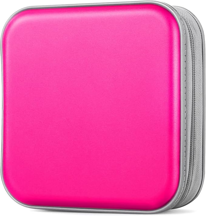 48‑Capacity Hard Plastic CD/DVD Binder for Car, Home & Travel | Zipper‑DVD Organizer, Scratch‑Resistant Sleeves Shield Discs From Dust & Damp; Stores Music, Video, Gaming & Blu‑ray Discs by Bivisen