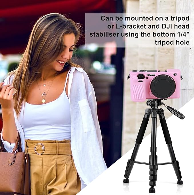 Easy Hood Case for Sony Alpha A6000 ILCE-6000 Digital Camera, Pink | Soft Silicone,Anti-Scratch,Dustproof,Shockproof,Slim Fit,Enhanced Grip,Camera Skin Protector Accessories Protective Cover - Image 6