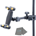 Hercules DG307B Adaptive Series 2-in-1 Smartphone/ Tablet Holder, 6.1” to 13”, Attaches to Desk, Round & Square Tubes, w/ a Lumintrail Cleaning Cloth by Lumintrail