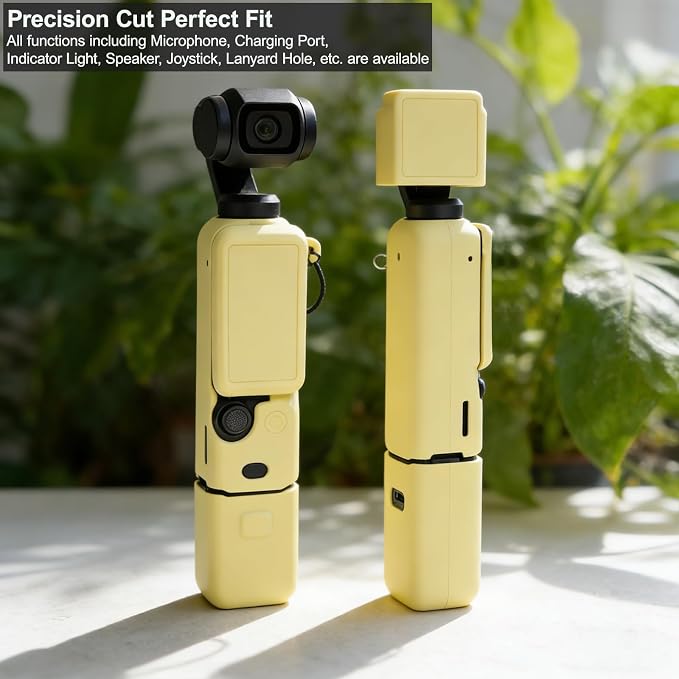 Case for DJI Osmo Pocket 3/Xtra Muse Camera, Soft Silicone Protective Case, Anti-Scratch, Slim Fit Skin with mic Cover and Screen Protector Accessories for Osmo Pocket 3/Xtra Muse (Yellow) - Image 4