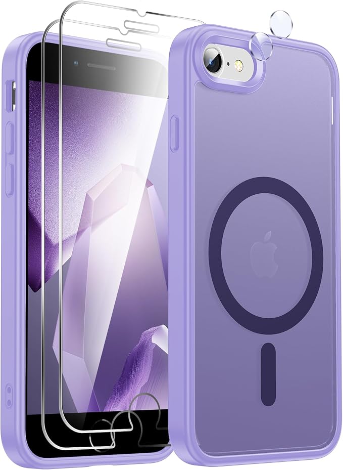 LeYi for iPhone 8-Case Purple: iPhone-SE Phone Cases with [Screen Protector X2+ Camera CoverX2] iPhone 7 Case for Magsafe Magnetic Girls Kids Slim SE3 3rd Generation SE2 2nd iPhone8, Lavender Purple - Image 7