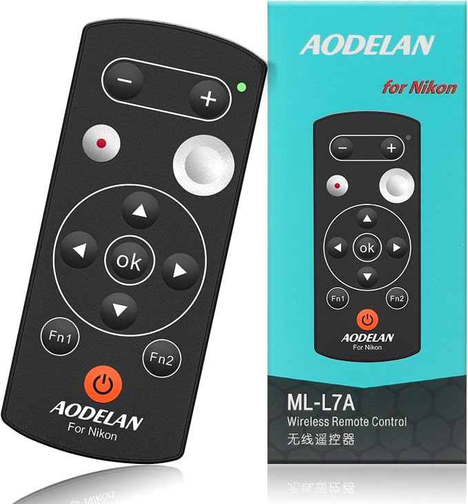 AODELAN Camera Wireless Shutter Release Remote Control for Nikon | Compatible with Nikon COOLPIX P1000 P950 B600 A1000 Z50 Z30 Z fc, Replaces for Nikon ML-L7 by AODELAN