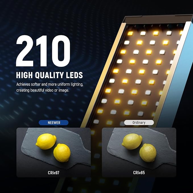NEEWER Upgraded LED Video Light Stick & 2.4G Remote Kit, 2 Pack Handheld Dimmable 3200K~5600K CRI97+ Video Lighting with Stands/Filters/Bag for YouTube Video Recording Photography Gaming, BH20B Silver - Image 3