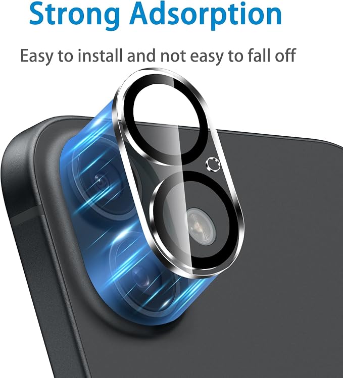 Dengduoduo Camera Lens Protector for iPhone 16 and 16 Plus 3 Pack, Tempered Glass, Ultra HD, 9H Hardness, Anti-Scratch, Case Friendly, Easy to Install [No Affect on Night Shots] - Image 4