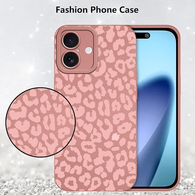 Cute Pink Cheetah Print Phone Case for iPhone 17 6.3" | Aesthetic Leopard Pattern Design Cover Full Camera Lens Protective Shockproof Soft Slim TPU Funda for Women Girls - Image 6