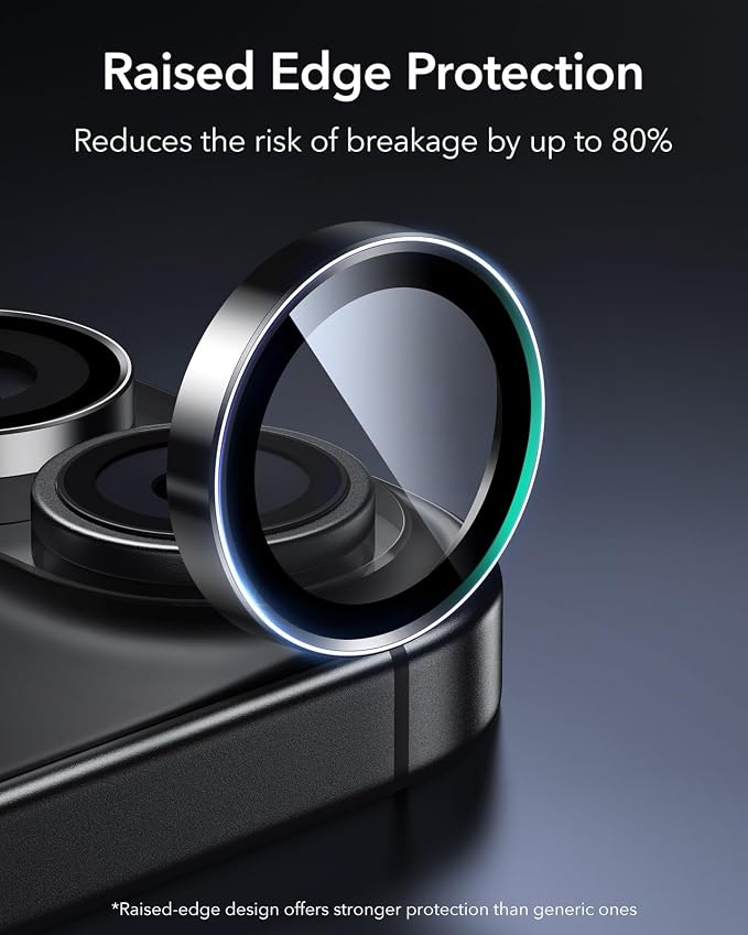 ESR 2 Pack Camera Lens Protector for iPhone 15/15 Plus/14/14 Plus, Ultra-tough HD Individual Lens Protectors, Scratch Resistant, Ultra-thin Tempered Glass, Armorite Series, Black | Individual Camera Cover, 9H Tempered Glass, Original Camera Clarity, Sc... - Image 3