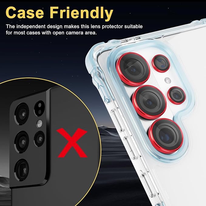 Camera Lens Protector for Samsung Galaxy S26 Ultra, Red | Tempered Glass, Auto-align Tray, Easy Installation, Case Friendly, Anti-Scratch, HD Clear, Ultra Slim - Image 5