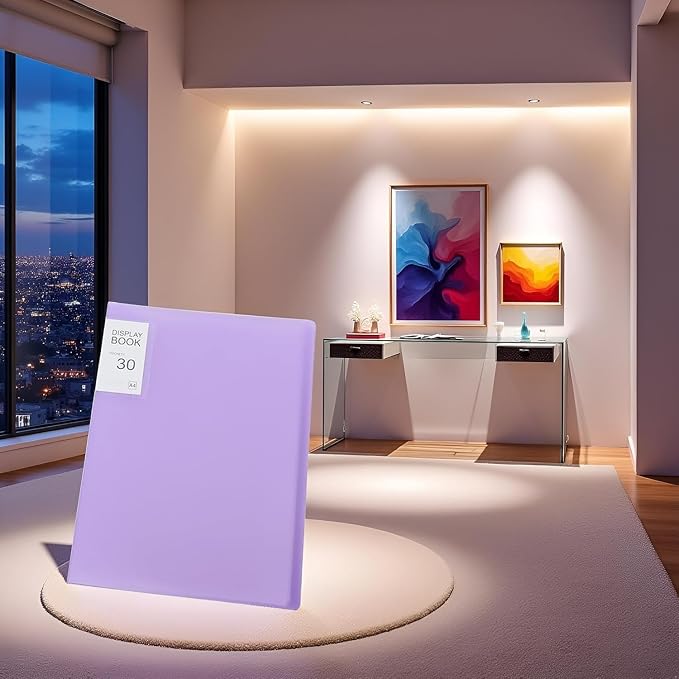Purple Diamond Storage Book - A4 Portfolio Folder for 60 Picture Pics, 30 Pages, Art Portfolio Presentations Folder - 12.2x9.1in - Image 9