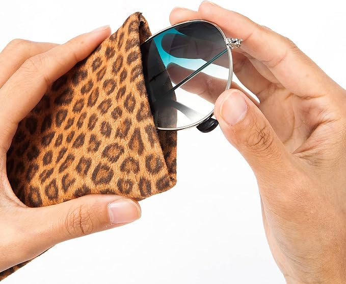 TRIUMPH VISION Eyeglass Case Glasses Case Soft Sunglass Pouch Sleeve 3 Pack | Slim Lightweight Alternative to Bulky Case, Leather Lined Protect Lens, Squeeze Easy to Use, Stylish Portable for Daily Use - Image 3