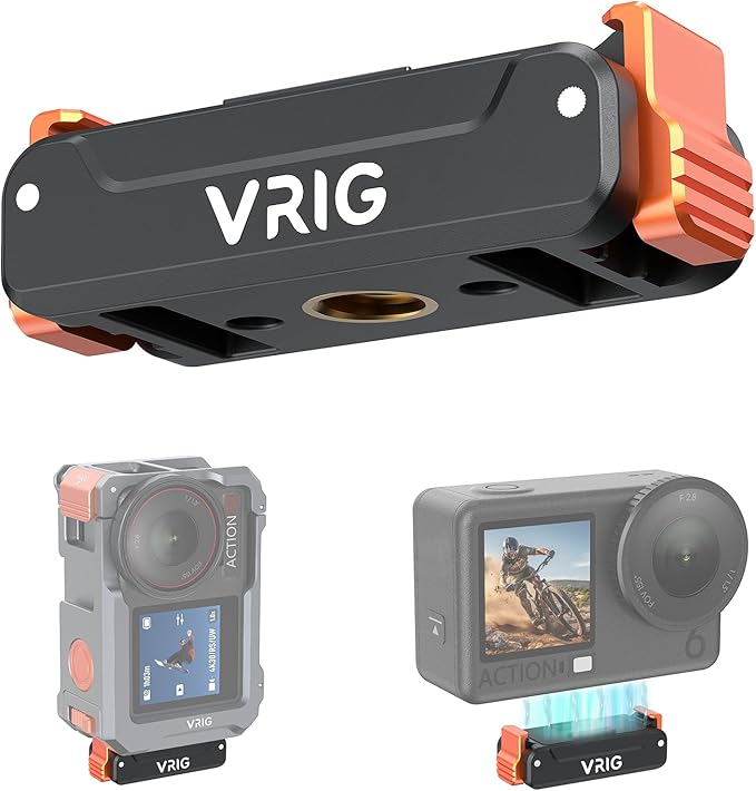 VRIG Magnetic Quick Release Adapter Mount for DJI Osmo Action 6,Action 5Pro,Action 4,Action 3,Osmo Nano,Osmo 360,Quick Release Extension Base with 1/4" Screw Hole for Tripod,Selfie Sticks by VRIGSelect