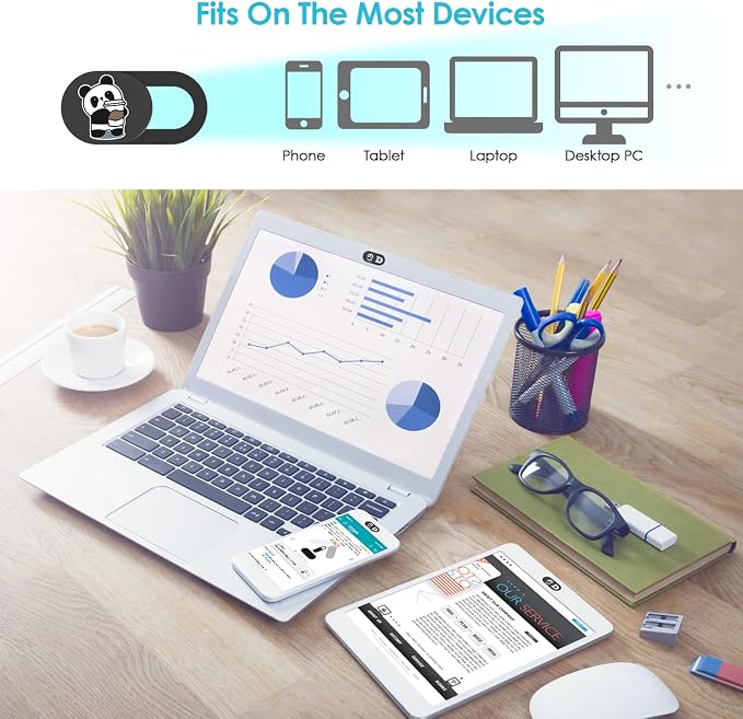 Laptop Camera Cover Slide, Computer Camera Cover, Camera Privacy Cover, Webcam Accessories for Laptop, iPhone, iPad, Computer, MacBook, Smartphones, Protective Covers for Personal Privacy Security - Image 3