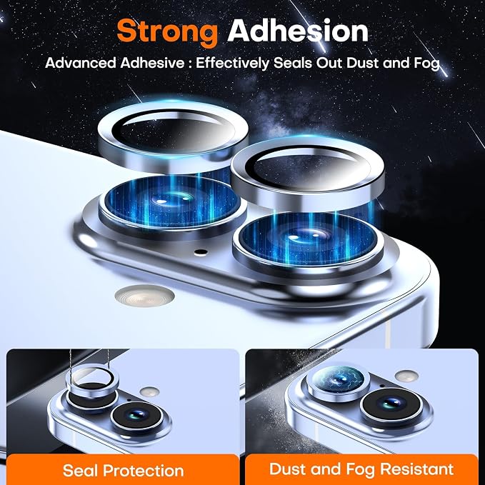 Camera Lens Protector for iPhone 17/16/16 Plus- Mist Blue | 9H Tempered Glass, Metal Individual Camera Cover, Accessories, Anti-drop, Case Friendly, HD Clear, Anti-Scratch - Image 2