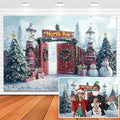 Winter Forest Backdrop Christmas Scene Background Snowy Xmas Tree Snowman Party Decorations Banner Photography Props 12x10ft Vinyl by XMJJKUF
