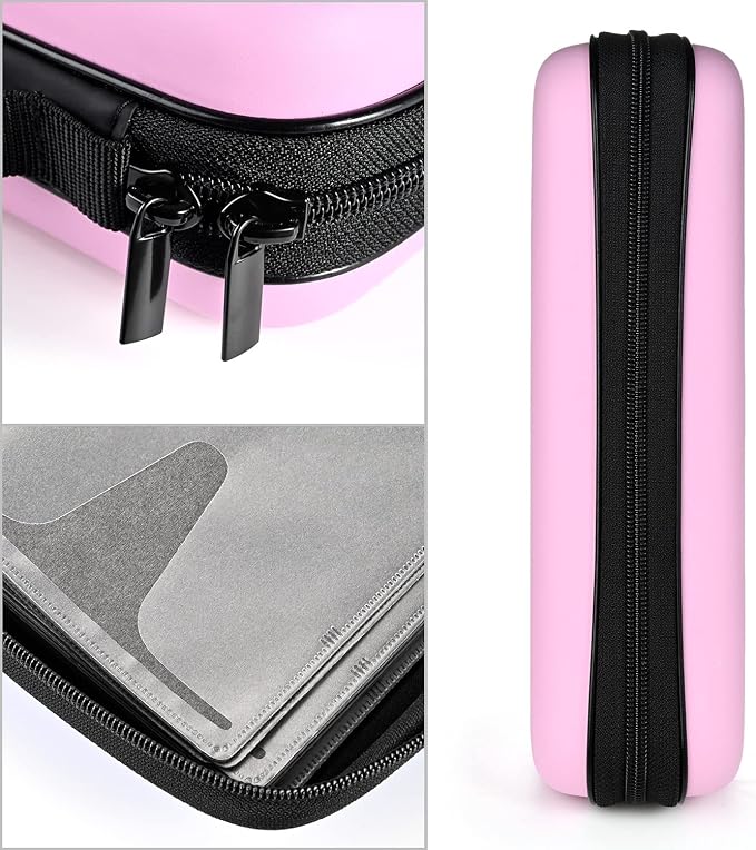 alavisxf xx CD Case, 96 Capacity Protective Zipper Disc Wallet for Car | EVA Shock-resistant, Double Zipper Closure, Portable Handle, DVD Storage Organizer, Anti-Slip Sleeves, for Home Office Travel - Image 3