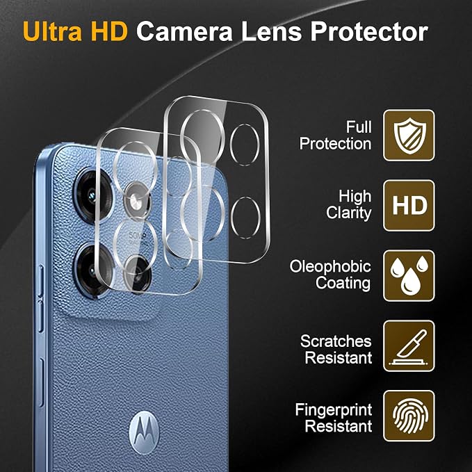 3 Pack Privacy Screen Protector for Motorola Moto G 5G 2025 With 3 Pack Camera Lens Protector, Anti Spy Tempered Glass Film, 9H Hardness, Black Protector, Anti-Scratch, Bubble Free - Image 6