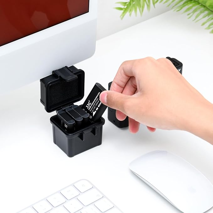 JJC DB-110 NP-BX1 Small Camera Battery Case Holder for Ricoh Sony Olympus | Holds up to 4 Ricoh DB-110/Sony NP-BX1/Olympus LI-90B/LI-92B Batteries/1 SD/2 TF Cards, Water-Resistant & Shockproof - Image 8