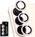 for Samsung Galaxy S26 Plus Camera Lens Protector, Individual Metal Ring Tempered Glass Lens Cover, [Strong Adsorption] Scratch Resistant Ultra-Thin HD Clear Lens Cover, 1 Set-Pink by Btscase