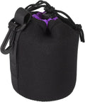 PATIKIL Camera Lens Bag, 3.3" IDx5.5 H Drawstring Lens Pouch with Thick Protective Neoprene, Lens Case for DSLR Camera Lens, Water Coffee Cups, Black, Purple by PATIKIL