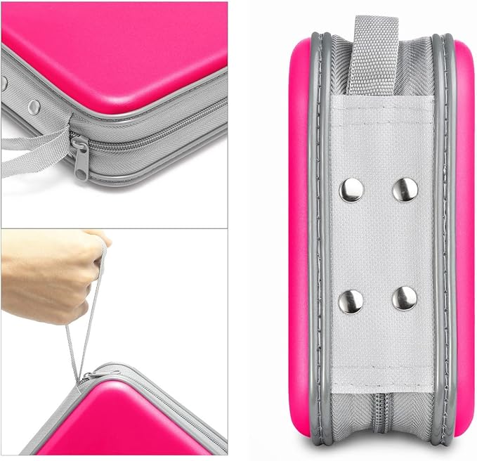 Siveit DVD Case CD Case Holders DVD Binder Wallet Hard Plastic 48 Capacity CD/DVD Disc Cases Storage Binder for Car Home Office Travel (Hot Pink) - Image 3
