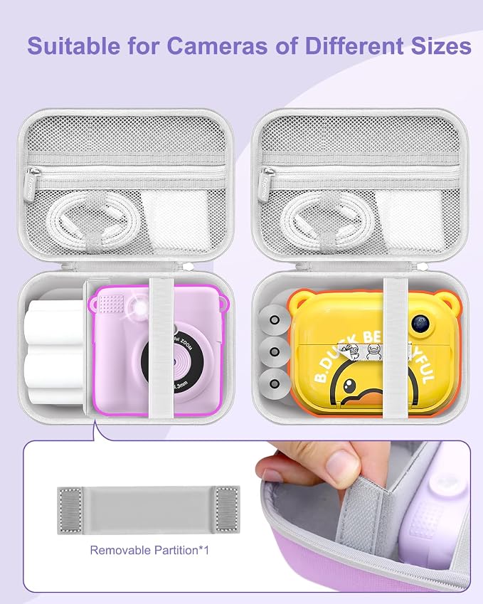 Krypthos Kids Instant Print Camera Case for Dylanto for ESOXOFFORE (Violet) | Compatible with ESOXOFFORE, Dylanto, DUDUDRAGON, Zostuic, Gofunly, Cimizi, Paper Storage, Perfect for Gifting, Easy to Carry - Image 3