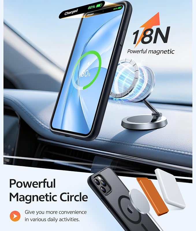 FNTCASE for iPhone 11 Pro Max Case, Fit for Magsafe, Translucent Matte Back | Magnetic Phone Cases, 14FT Military Grade Drop Protection, Slim Shockproof Protective Cover, Black - Image 3