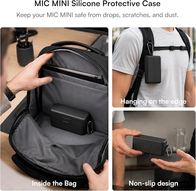 DJI Mic 3 Combo + Silicone Case + Interview Stick + Selfie Light | Wireless Microphone for iPhone/Camera/Android, Ultralight, Adaptive Gain Control, Dual Band Anti-Interference, 28h Use, Vlog - Image 4