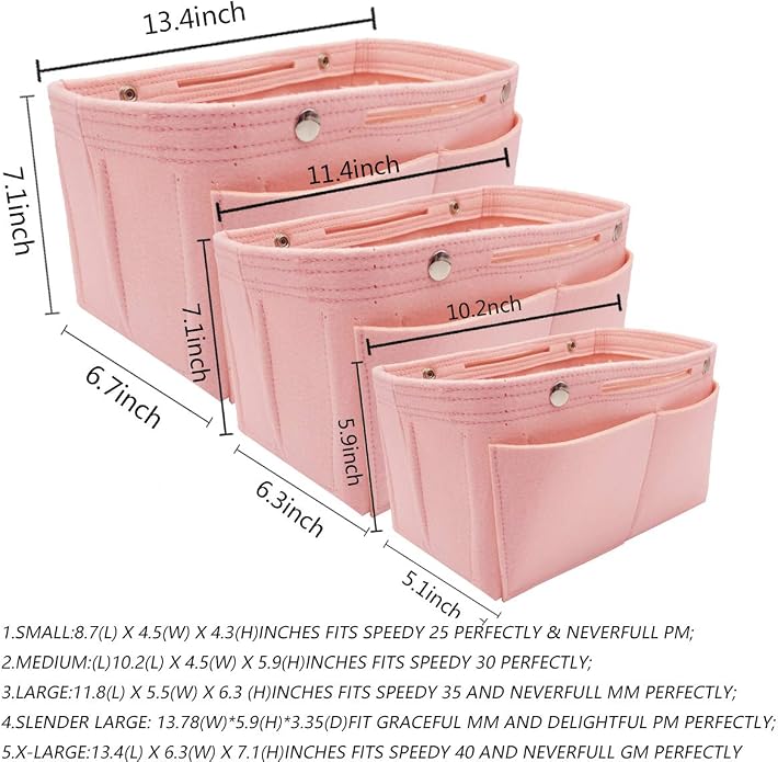 LEXSION Purse Organizer Insert Multi Pocket Bag Organizer Shaper | zipper bag, tote shaper, multi pocket bag, handbag shaper, various sizes - Image 7