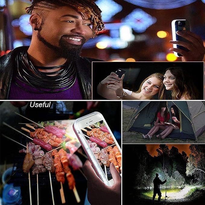 LED Light up case for iPhone 14 pro max,LED Illuminated Selfie Light[Rechargeable],Great for a Bright Selfie Light Up Case Cover (for iPhone 14 pro max-Black) - Image 4