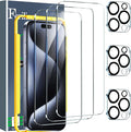 Ferilinso 3 Pack Screen Protector for iPhone 15 Pro Max, Tempered Glass | 9H+ Hardness, Military-Grade Shatterproof, HD Clear, Case Friendly, Easy Installation Bubble Free, with Camera Lens Protector by Ferilinso