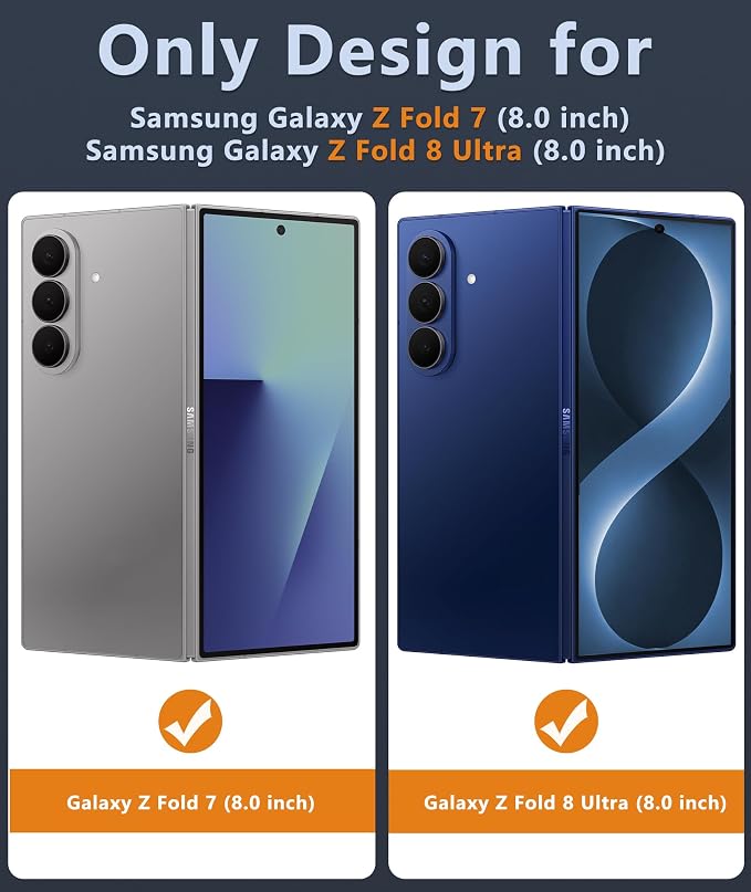 FNTCASE for Samsung Galaxy Z Fold 8 Ultra / Z Fold 7 Case, Fit for Magsafe | Screen Protector, Clear Anti Yellowing, 18FT Military Grade Drop Protection, Shockproof Protective Phone Cover, Transparent - Image 2