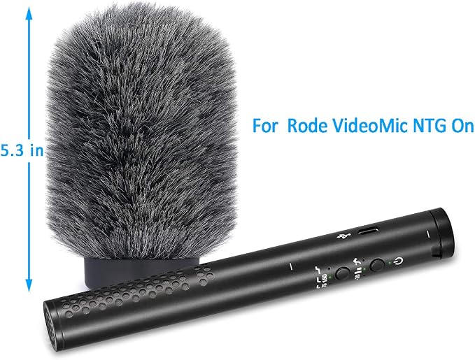 YOUSHARES NTG Furry Microphone Wind Shield - Windscreen/Windmuff for Rode VideoMic NTG and Microphones with Maximum Slot Length of 100mm (3.9") and Diameter of 18-24mm （Shag, Gray） - Image 4