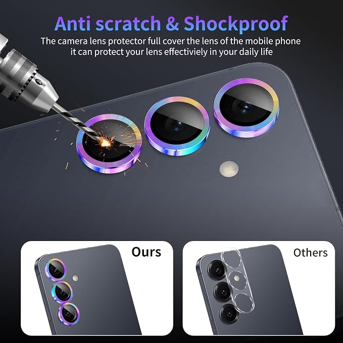 Camera Lens Protector for Samsung Galaxy S25,1 Pack | Tempered Metal Glass Camera Cover, HD Clear Anti-Scratch Lens Screen Protector Film,Case Friendly,Colorful Titanium - Image 4
