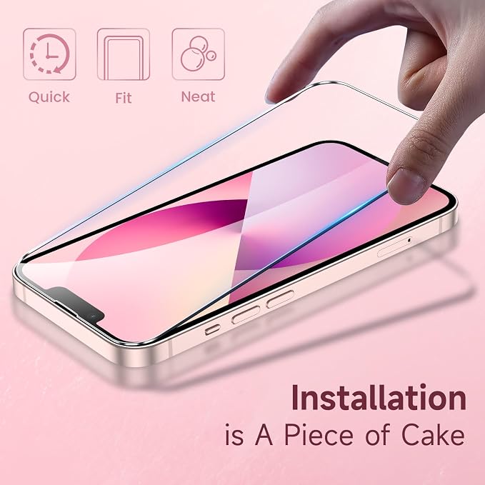 Fotbor for [3 Pack] iPhone 16e/13/13 Pro/14 Screen Protector Glass, 9H Tempered Glass Case Friendly HD Film Accessories iPhone 16e 13 13Pro 14 6.1" - Image 2